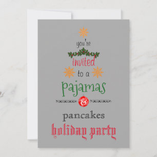 Convite Pijamas de Natal e Panquecas Festa em Família