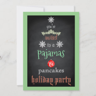 Convite Pijamas de Natal e Panquecas Festa em Família