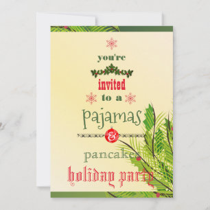 Convite Pijamas de Natal e Panquecas Festa em Família