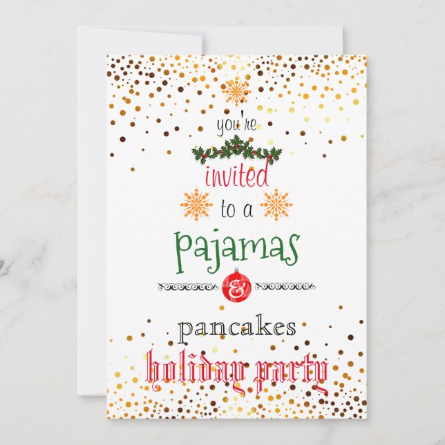 Convite Pijamas de Natal e Panquecas Festa em Família (Frente)