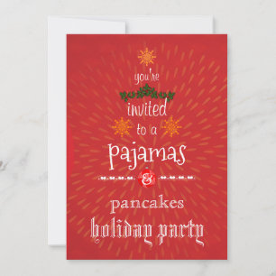 Convite Pijamas de Natal e Panquecas Festa em Família
