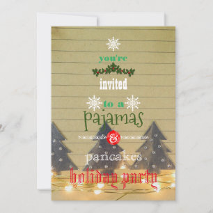 Convite Pijamas de Natal e Panquecas Festa em Família
