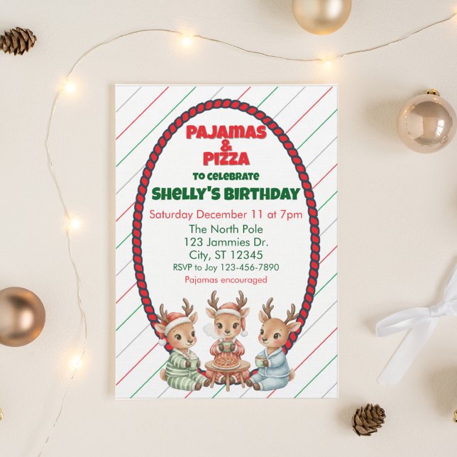 Convite Pijamas & Pizza, Aniversário do Renascer das Festa (Criador carregado)