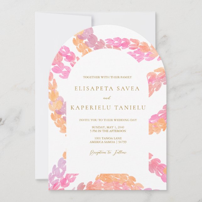 Convite Pikake Wedding (Frente)