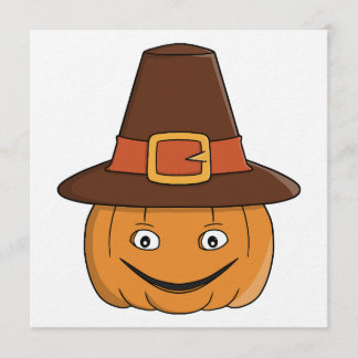 Convite Pilgrim Pumpkin Grin Thanksgiving