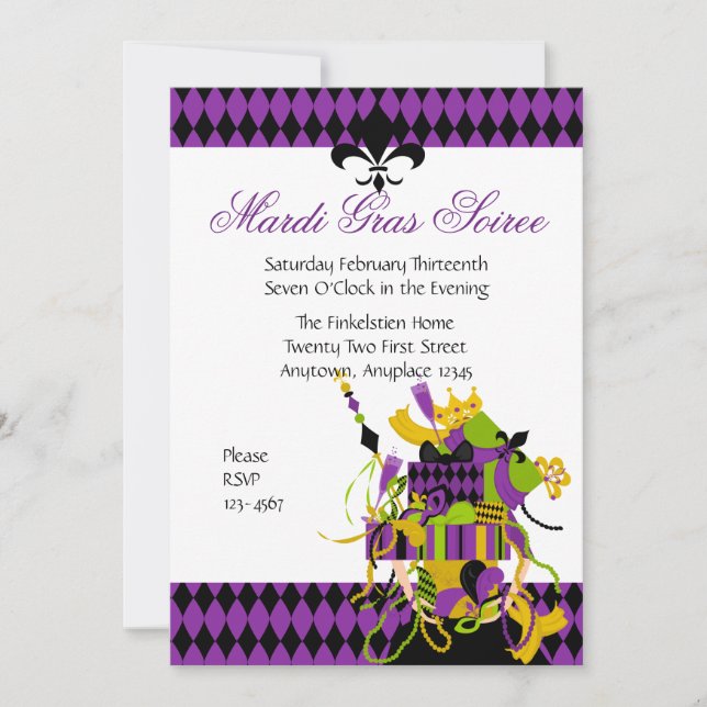 Convite Pilha Mardi Gras Impossível (Frente)