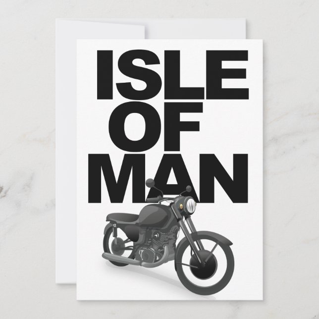 Convite Piloto de moto da Ilha de Man (Frente)