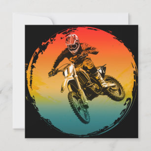 Convite piloto de motocicleta de motocross vintage