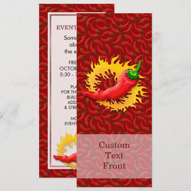 Convite Pimenta com chama (Frente/Verso)