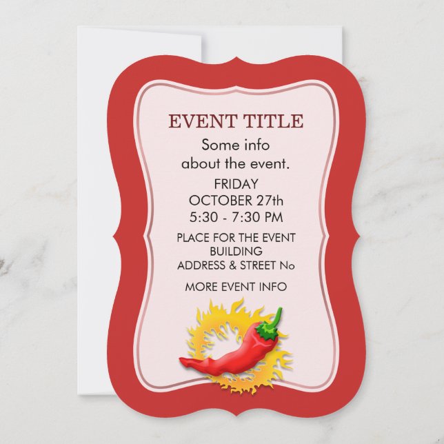 Convite Pimenta com chama (Verso)