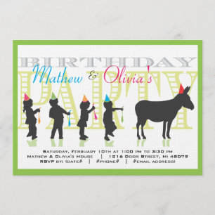 Convite Pin the Tail on the Donkey Birthday Invitation