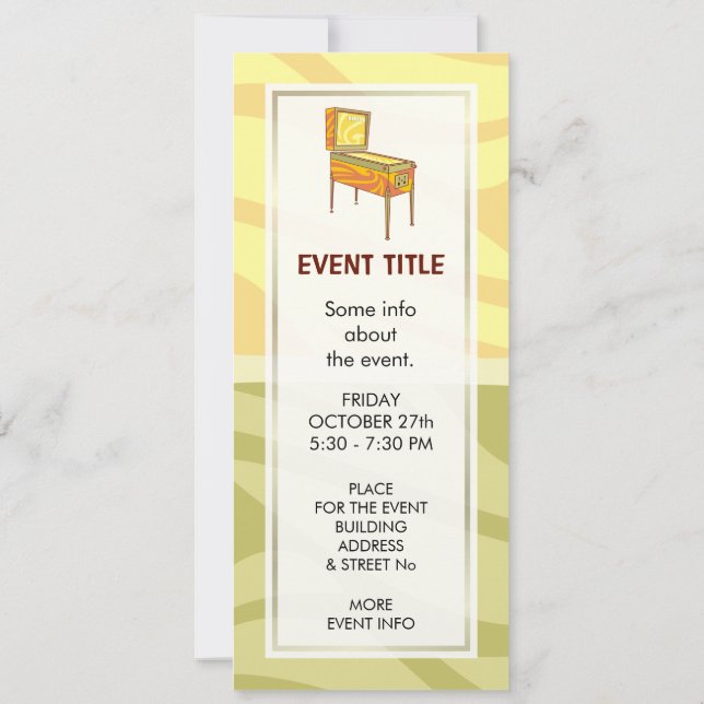 Convite Pinball Machine (Verso)