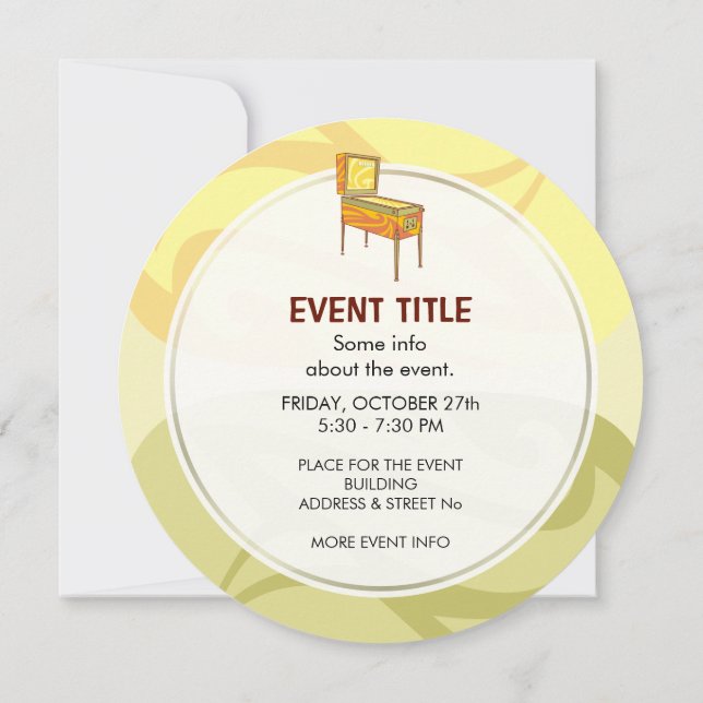 Convite Pinball Machine (Verso)