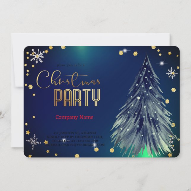 Convite Pinças de Natal Magnéticas Elegantes Festivas (Frente)