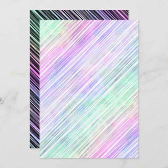 Convite pincéis com gradiente de arco-íris riscado: (Frente/Verso)