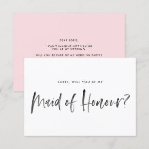 Convite Pincel Cor-De-Rosa Você Será Minha Madrinha de c