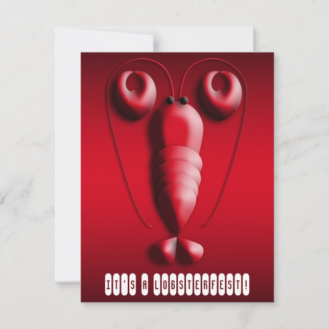 Convite Pincers Coração-Dados forma de Lobsterfest lagosta (Frente)