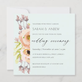 CONVITE PINCO ROMÂNTICO, PURA, CASAMENTO DE ESCRITE FLORAL