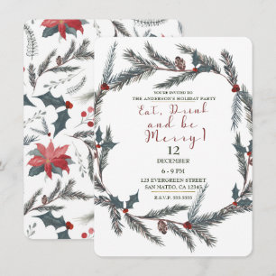 Convite Pine Botânico de Inverno Fruta Coma Beba Alegre