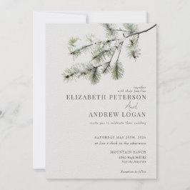 Convite Pine Branch | Casamento de Floresta de Inverno