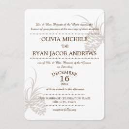 Convite Pine Cone Silhouette Wedding
