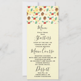 Convite Pine Cones e Holly Natal Patterno