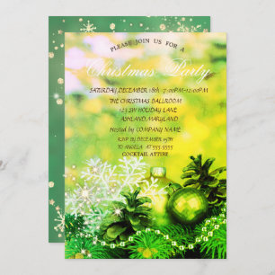 Convite Pine Cones Green - Bolas de Natal