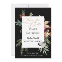 Pine Floral Dourado Inverno Salve a Data