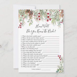 Convite Pine Greenery, como você conhece o jogo da noiva?