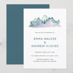 Convite Pine Tree Mountain Nature Woodland Casamento Verde