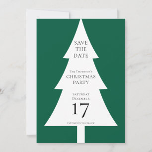 Convite Pine Tree Shape Christmas Green Salvar a Data