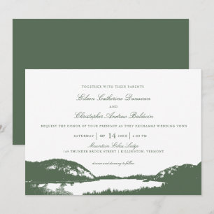 Convite Pine Verde e Lago Montanha   Casamento