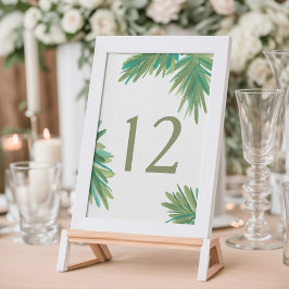 Convite Pine Woods Aquarela | Número da Mesa de Casamento