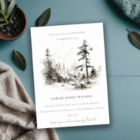 Pine Woods Mountain Landscape Sketday