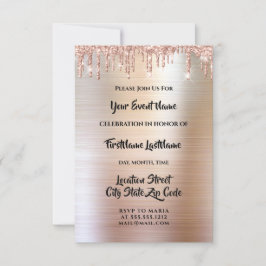 Convite Pinga Brilho Pinga Rosa Casamento Nupcial