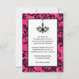 Convite Pingente de Casamento com Rolos de Cristal Rosa Pr