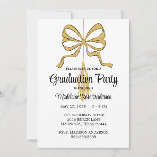 Convite Pingente de Formatura Preta com Dourado Caprichoso
