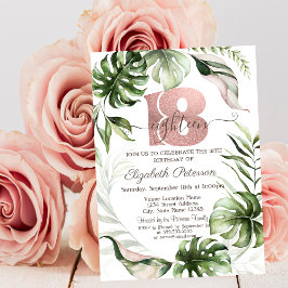 Convite Pingo de Brilho Dourado Rosa Aniversário de 18 Ano