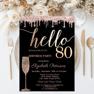 Convite Pingo de Brilho, Festa de Aniversário de 80 anos c
