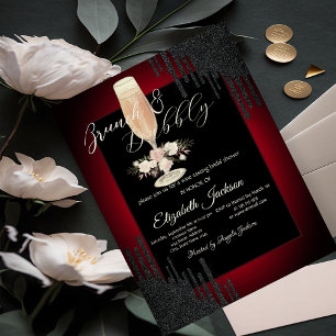 Convite Pingos Pretos, Vidro, Rosas, Brunch Vermelho e Esp