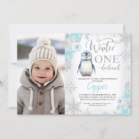 Pinguim-azul-prata de inverno Onederland Aniversár