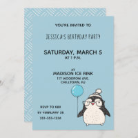 Pinguim com uma Festa de aniversário personalizada