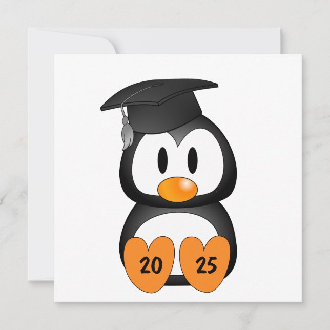 Convite Pinguim de Formatura Personalizável (Frente)