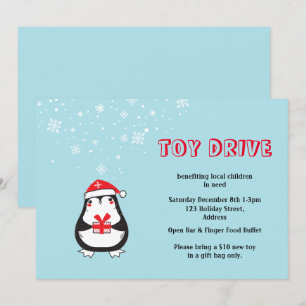 Convite Pinguim de Papais noeis de recorte de unidade de b