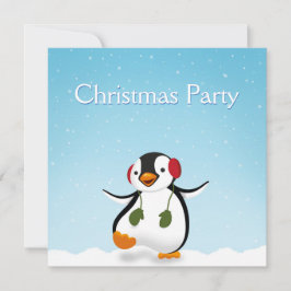 Convite Pinguim Engraçado de Inverno Fofo