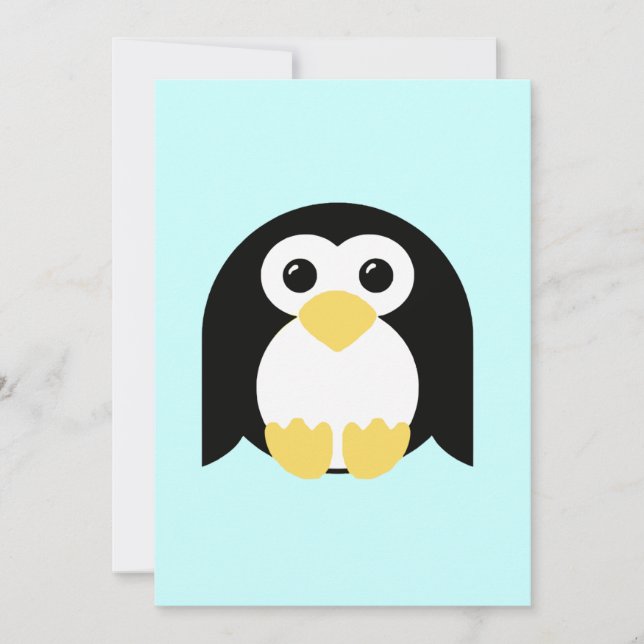 Convite Pinguim redondo pequeno (Frente)