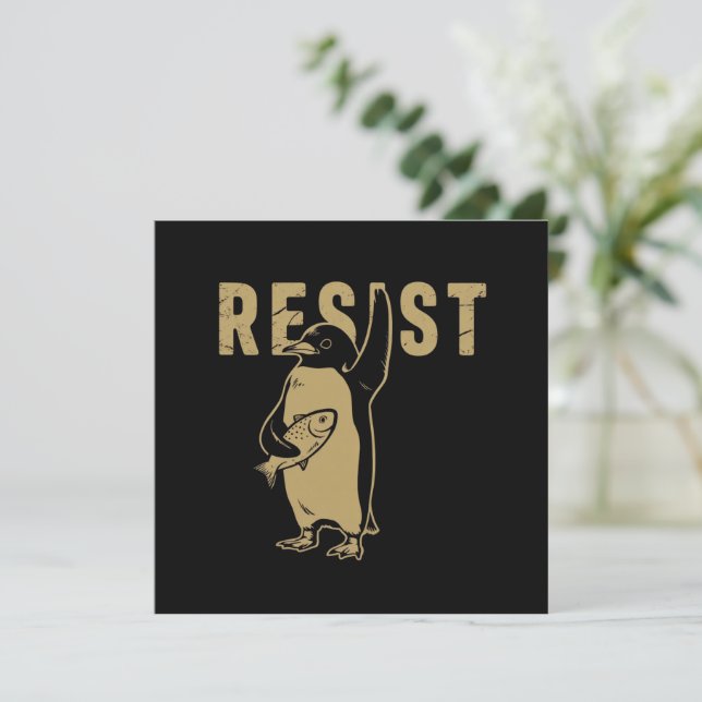 Convite Pinguim Resistir Pinguins Protestam Contra Tarifas (Em pé/Frente)