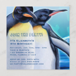 Convite Pinguin Strut 5,25 x 5,25 Polegadas