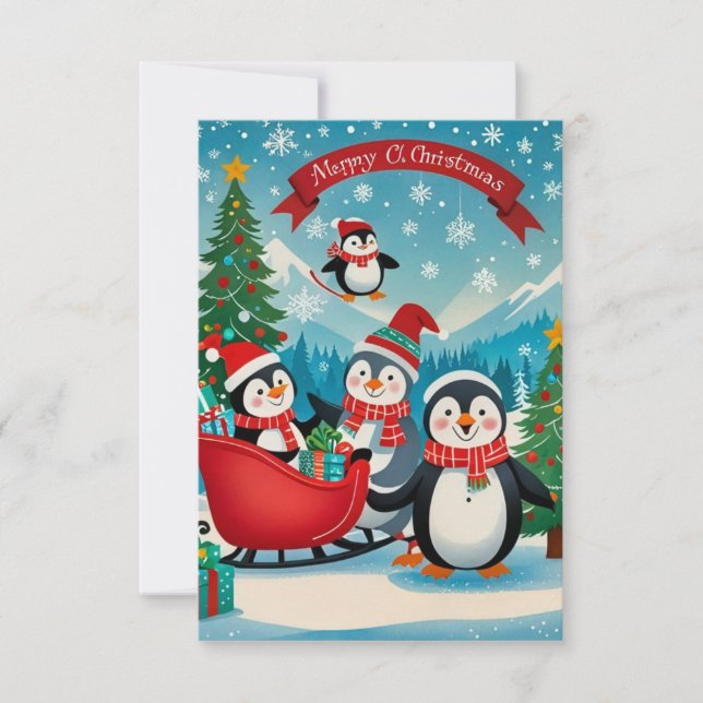 Convite Pinguins adoráveis (Frente)