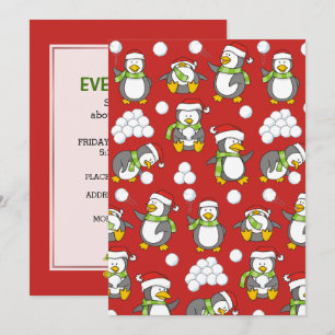 Convite Pinguins de Natal